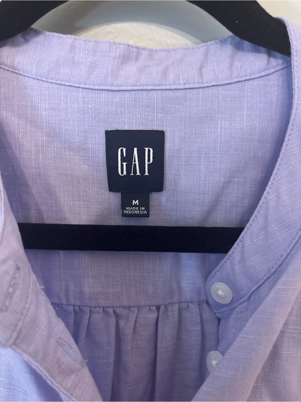 GAP Lavender Button-Front Puff Sleeve Dress - Picture 2 of 5